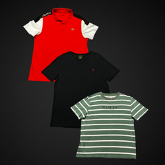 Lot de 20 T-shirts Premium (Ralph Lauren, Lacoste, Tommy Hilfiger) - Grade A-1